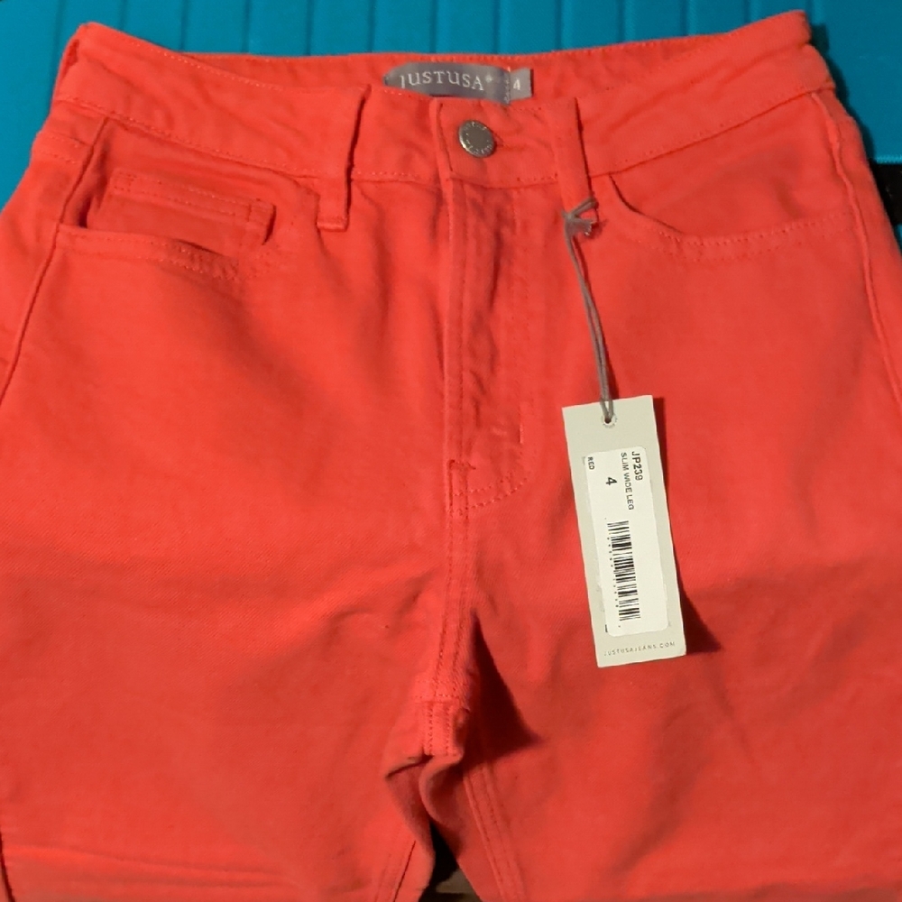 Just USA Women's Ankle Jeans in Bold Red